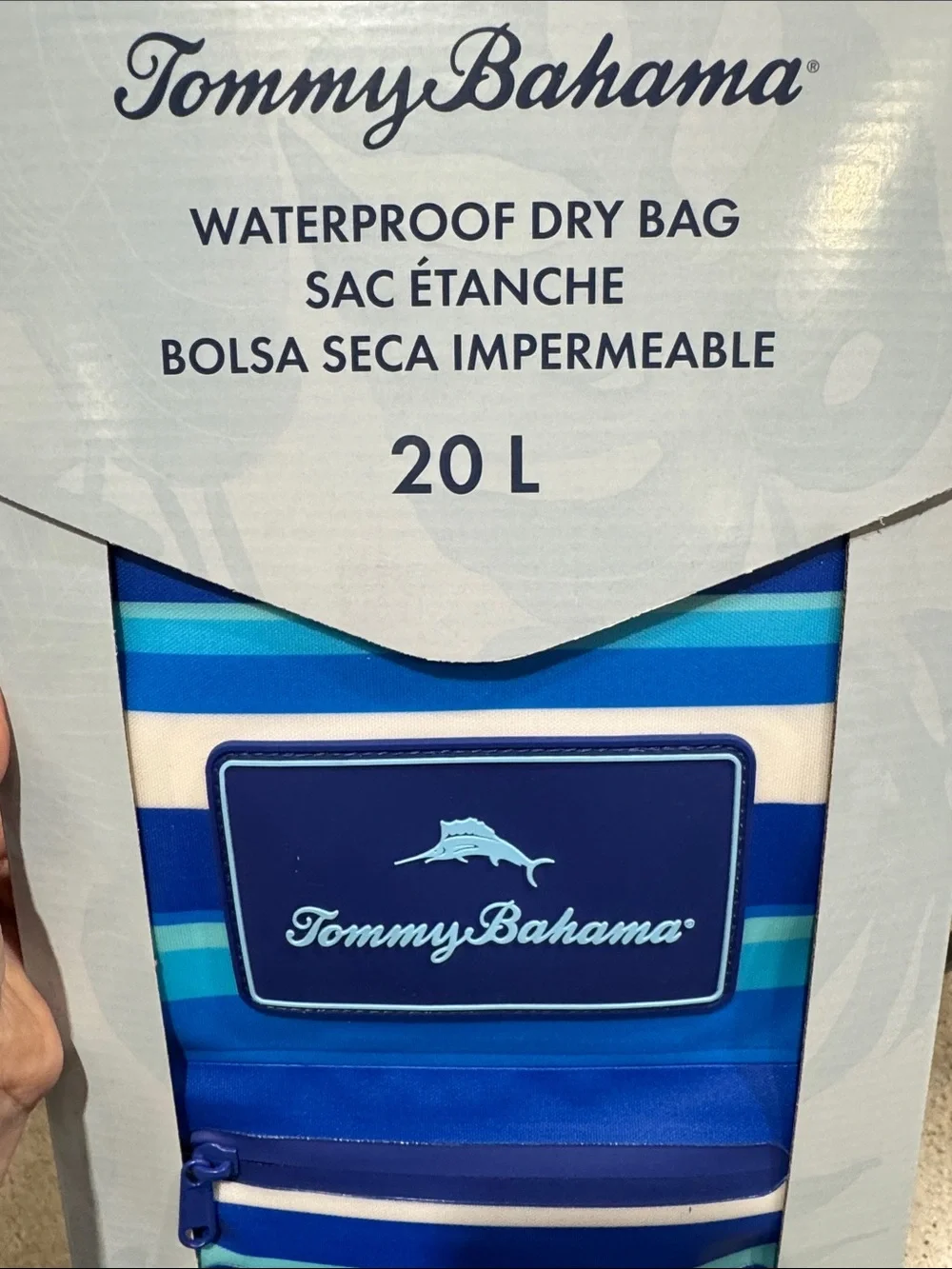 Tommy Bahama Blue Striped Waterproof Dry Bag NWT